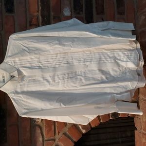 Pierre Balmain pleayed front white long sleeve 100% cotton shirt